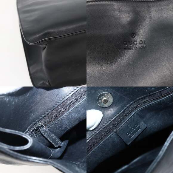 GUCCI Shoulder Bag Leather Black Silver 001 001 - Picture 11 of 13